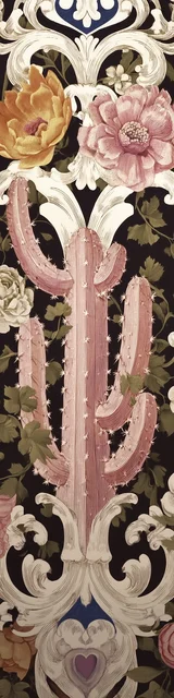 Free cactus bookmark featuring a light pink cactus with pink flowers